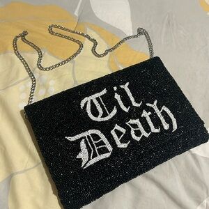 TIL DEATH Beaded Clutch